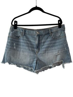 Aerie Medium Wash High Rise Elastic Waistband Shorts